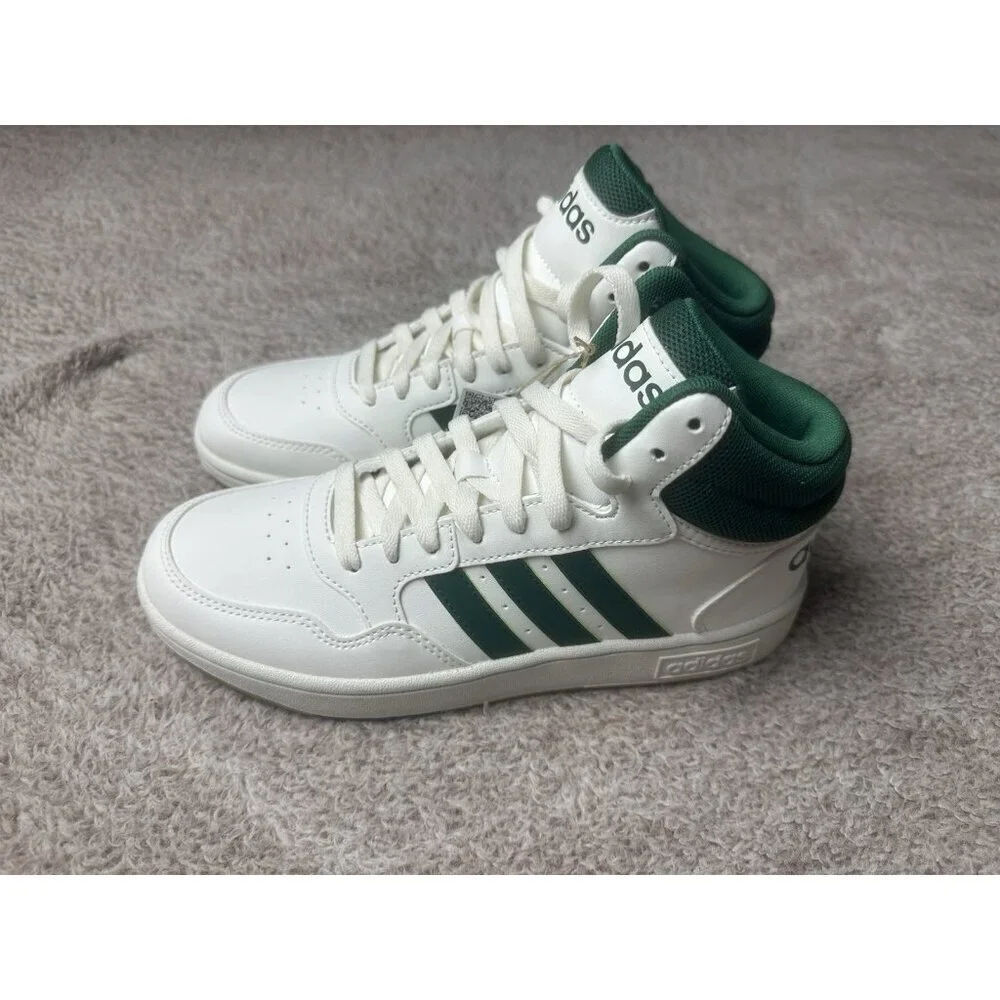 Adidas Boys Hoops Mid JS4134 White Basketball Shoes Sneakers Size 5.5 New